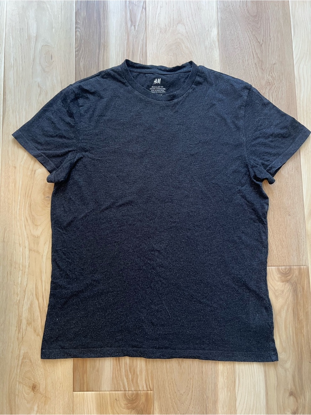 H&M Black/Dark Gray Crew Neck Short Sleeve Men's Tee Medium